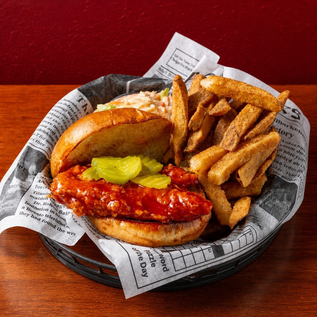 Hot N' Spicy Chick N' Sandwich Combo (includes fries & slaw).