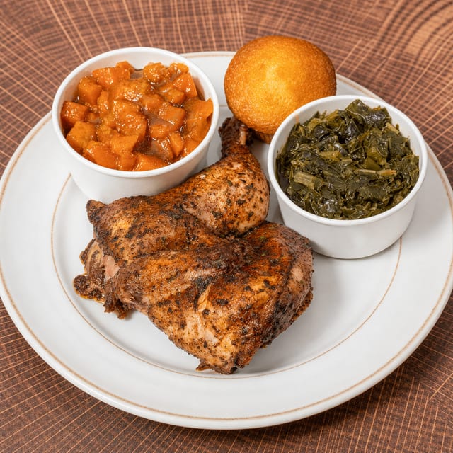 Oven-Roasted-Chick N' Dinner - Half-Chick N' w/Cornbread - 2-Sides.