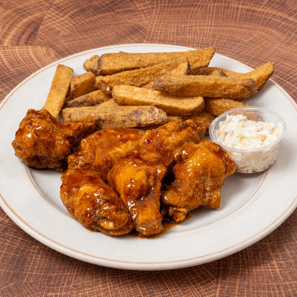 Party Wings - Sweet Red Chili - 6pc w/Fries.