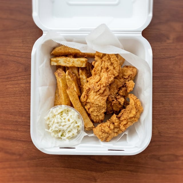 Chick N' Tenders - 4pc (includes fries & slaw).