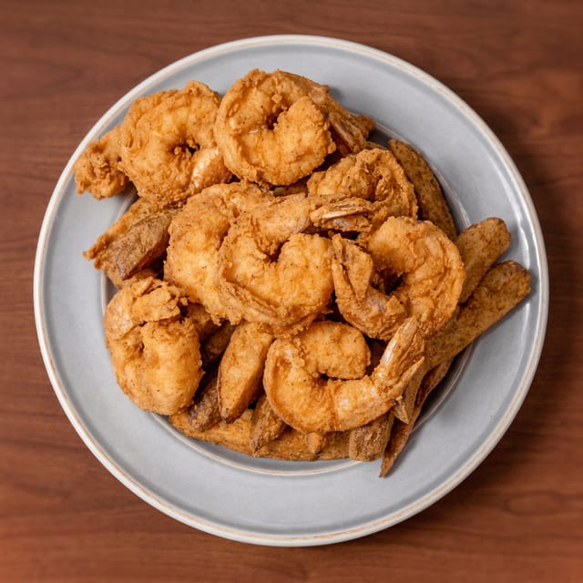 10pc Shrimp - 2pc Chick N' Dark-Thigh/Leg (includes fries & slaw).