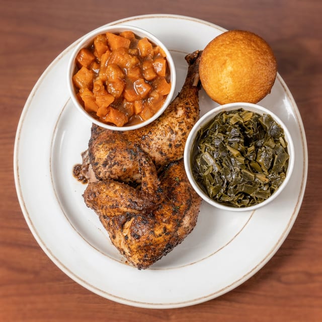 Oven-Roasted-Chick N' Dinner - Half-Chick N' w/Cornbread - 2-Sides.
