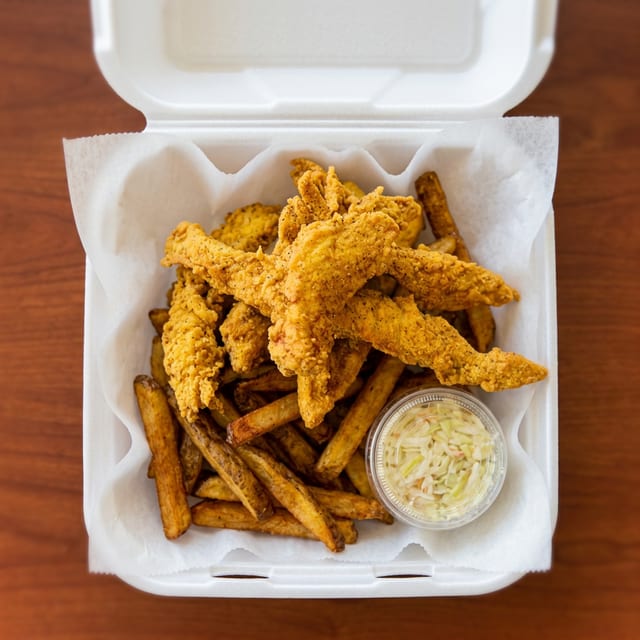 Chick N' Tenders - 6pc (includes fries & slaw).