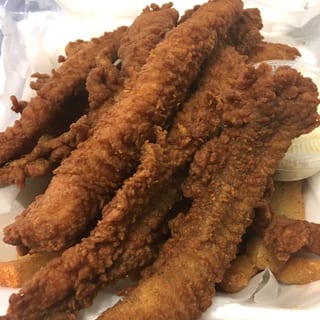 Catfish Tenders - 6pc  (includes fries & slaw)